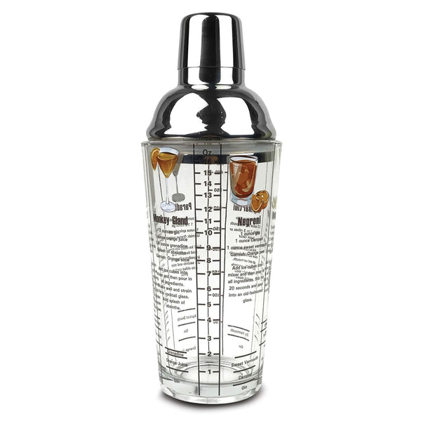 16 ounce Gin Recipes Printed Glass Cocktail Shaker