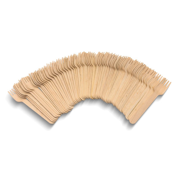 150-Piece Disposable Eco-friendly Wooden Forks