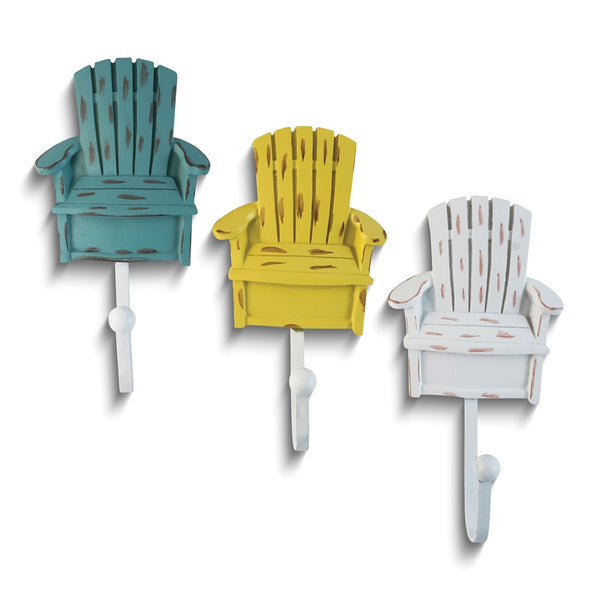 Shabby Chic Chairs Set of 3 Resin and Iron Wall Hooks