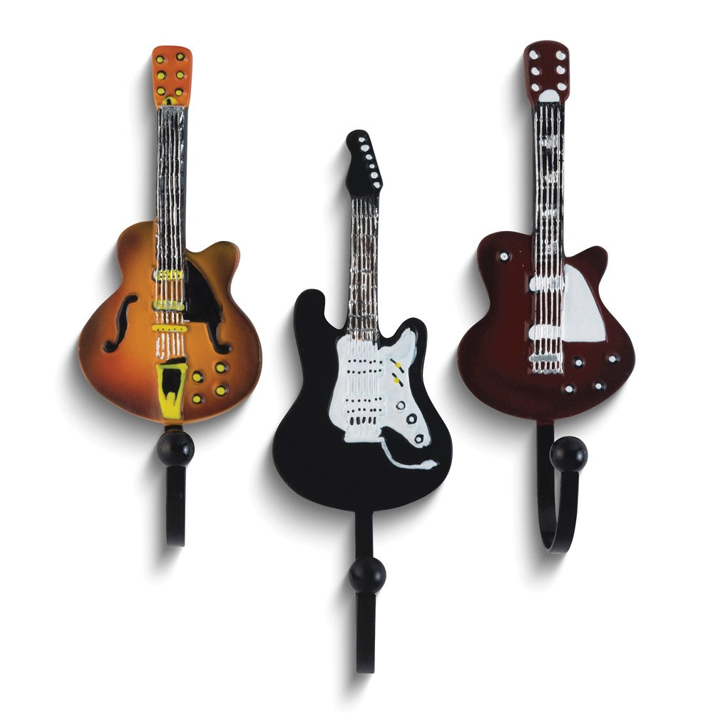 Guitar Theme Set of 3 Resin and Iron Wall Hooks Nubo Watches