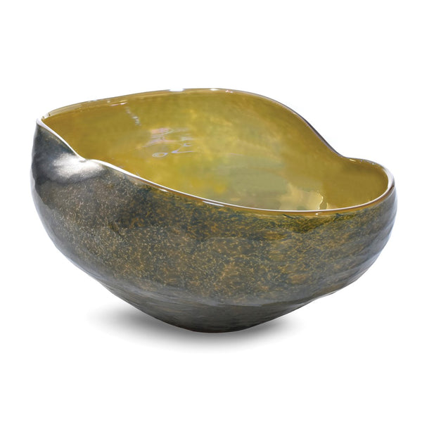 Dale Tiffany Favrile Prismatic 12x5.5 Handcrafted Art Glass Bowl
