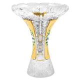 Bohemian Crystal 24k Gold-plated Vase with Hand-painted Flowers