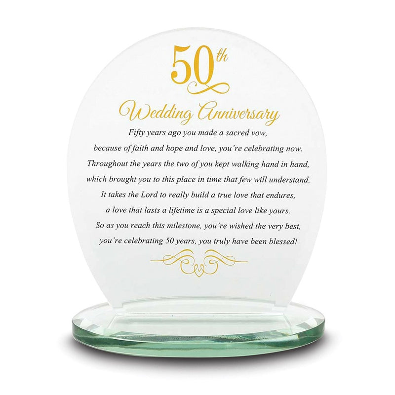 Glass Inspirations 50th WEDDING ANNIVERSARY Sentiment Plaque