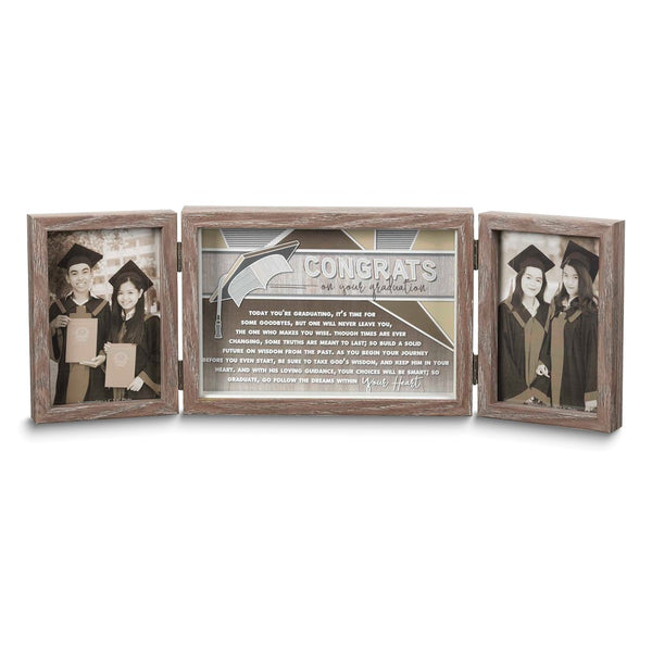 Graduation Resin Tabletop Two 4x6 Photos Hinged Frame