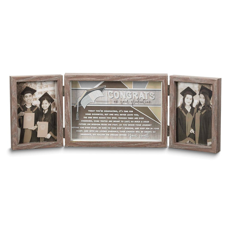 Graduation Resin Tabletop Two 4x6 Photos Hinged Frame