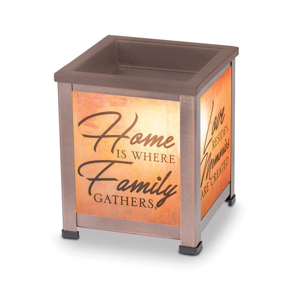 Home is Where Family Gathers. Light-Up Glass Lantern Scented Wax Warmer