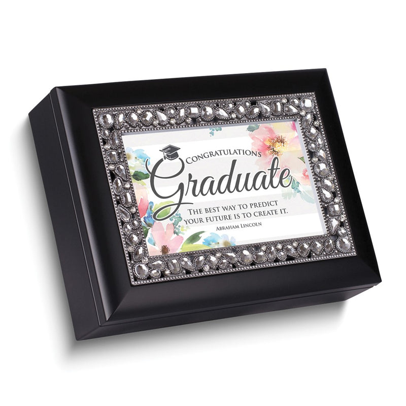 Black Resin Graduation Music Box: POMP and CIRCUMSTANCE