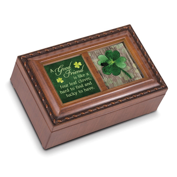 A GOOD FRIEND with Clover Resin Music Box: When Irish Eyes Are Smiling