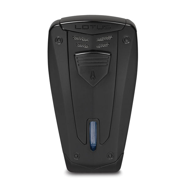 Lotus Fusion Black Matte Triple Flame Lighter with Fold-out Cigar Punch
