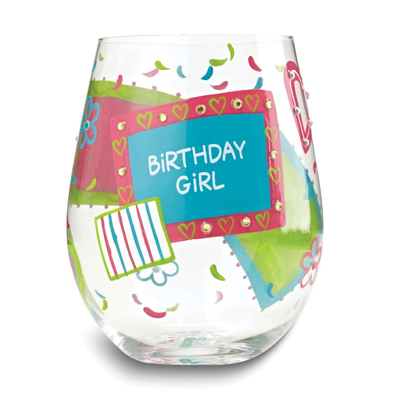 Lolita Hand-painted BIRTHDAY GIRL Stemless Glass