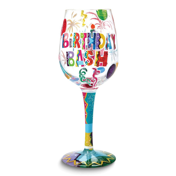 Lolita Hand-painted BIRTHDAY BASH Wine Glass