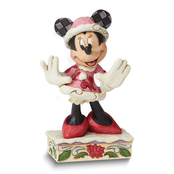 Disney Traditions by Jim Shore Festive Fashionista Minnie Christmas Personality Figurine