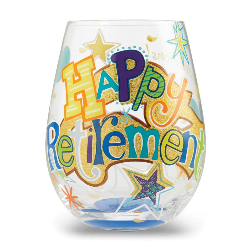 Lolita HAPPY RETIREMENT Hand-painted Stemless Glass