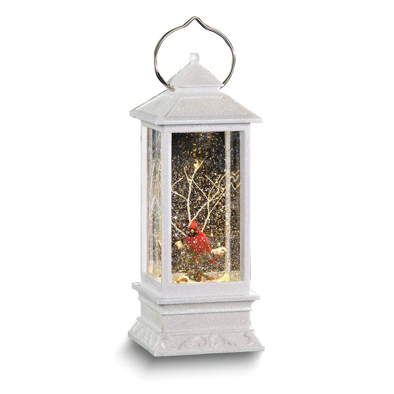 White Plastic LED Lantern with Cardinal