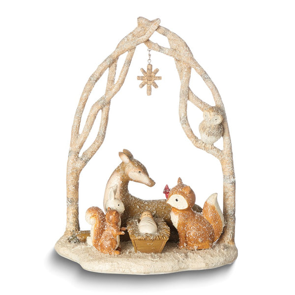 Resin Animal Nativity with Arch Figurine