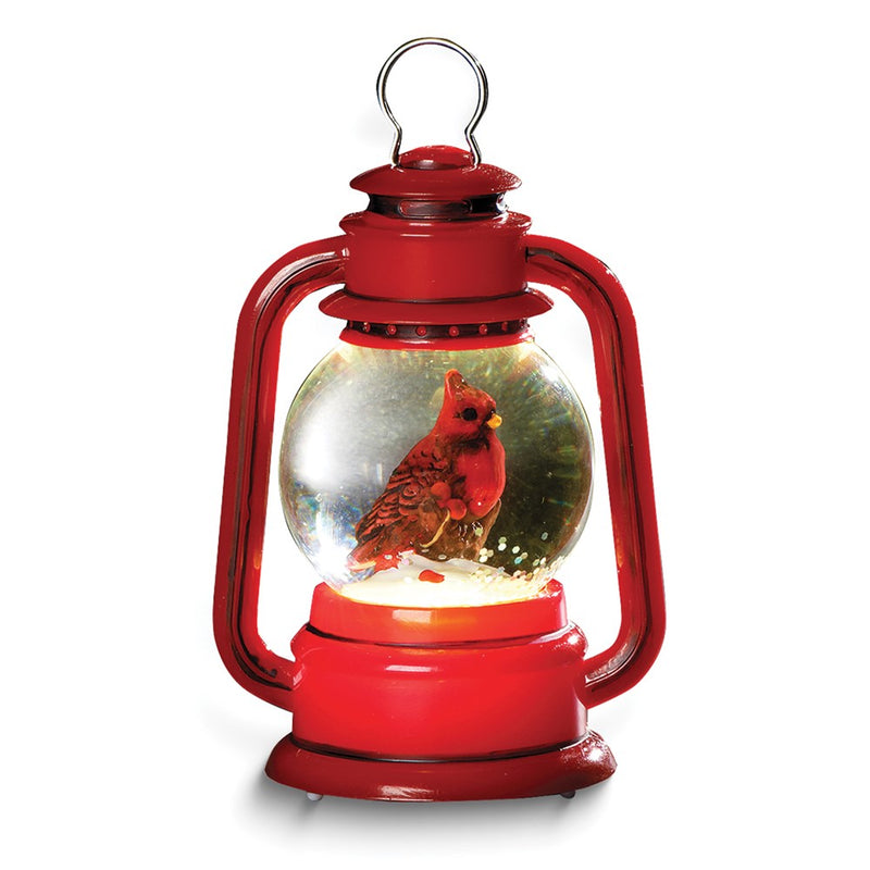 Plastic LED Cardinal in Round Lantern Ornament