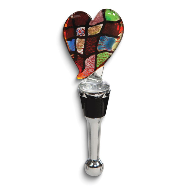 Handcrafted Multi-color Heart Glass Bottle Stopper