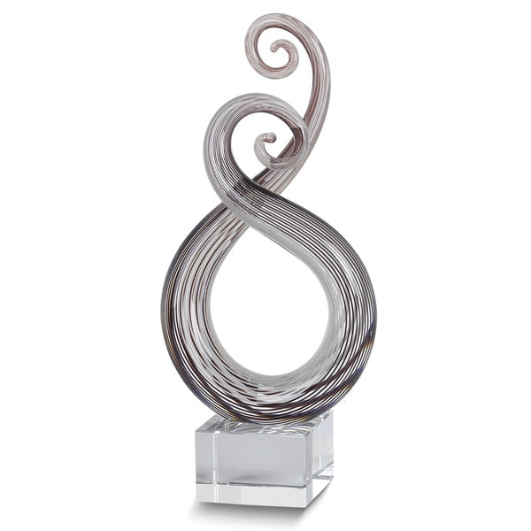 Badash Entangled Handcrafted Grey Glass with Crystal Base Centerpiece