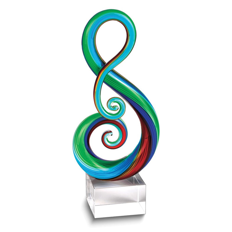 Badash Entangled Rainbow Note Handcrafted Glass with Crystal Base Centerpiece