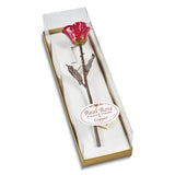 Burgundy Lacquer Dipped Copper Trimmed Real Rose