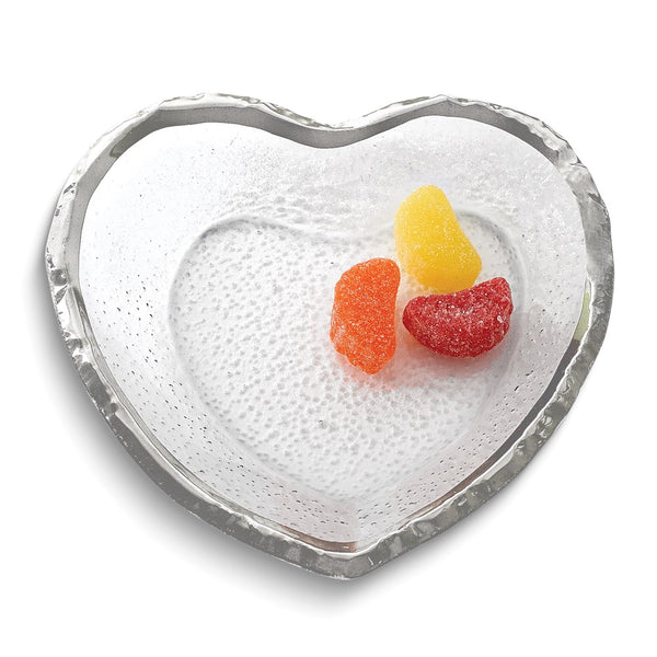 Badash Handcrafted Lead-free Glass Goldleaf Trimmed Heart Shaped Bowl