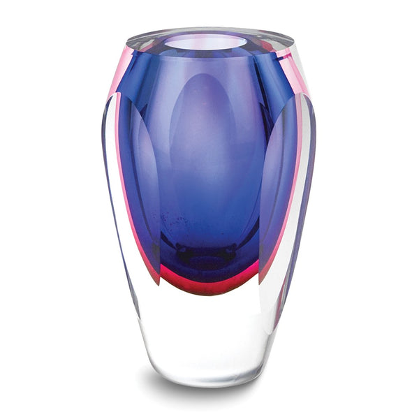 Badash Handcrafted Purple Murano Style Glass 6in Vase
