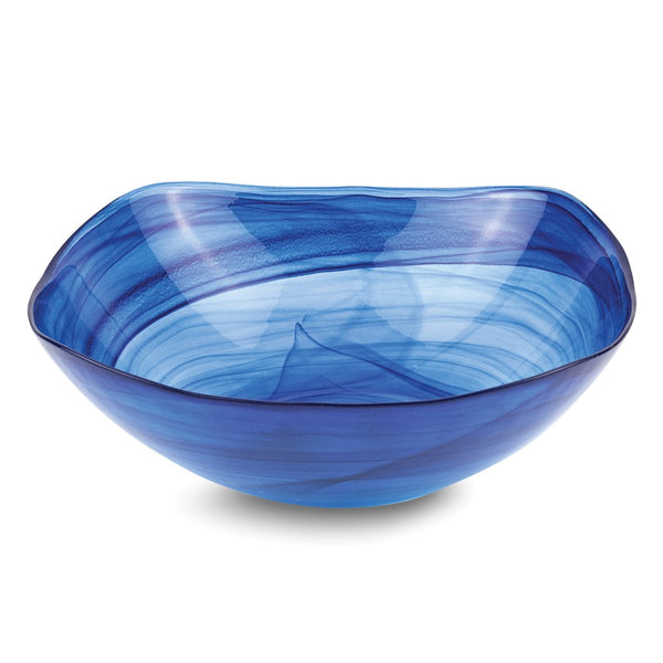 Badash Cobalt Blue Alabaster Square Glass 10 inch Bowl