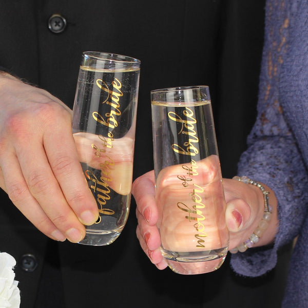 Lillian Rose FATHER OF THE BRIDE Stemless Wedding Toasting Glass