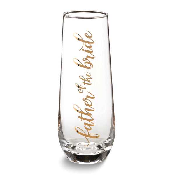 Lillian Rose FATHER OF THE BRIDE Stemless Wedding Toasting Glass