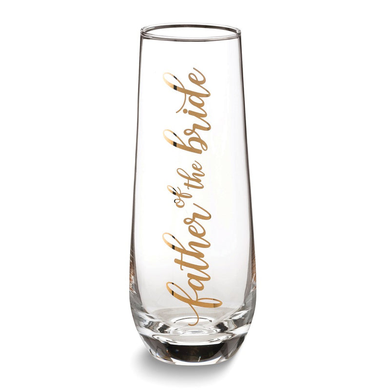 Lillian Rose FATHER OF THE BRIDE Stemless Wedding Toasting Glass
