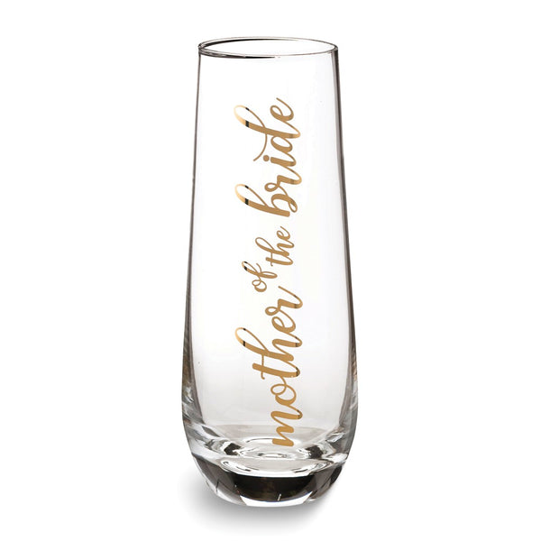 Lillian Rose MOTHER OF THE BRIDE Stemless Wedding Toasting Glass