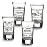 Lillian Rose Set of 4 Party Shot Glasses with Assorted Sayings