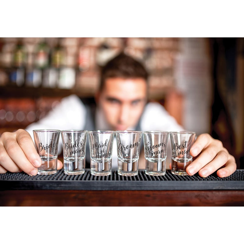 Lillian Rose Set of 2 BRIDESMAID and 2 GROOMSMAN Shot Glasses