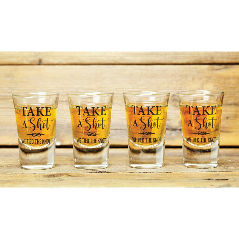 Lillian Rose TAKE A SHOT WE TIED THE KNOT Shot Glass Favors Set of 4