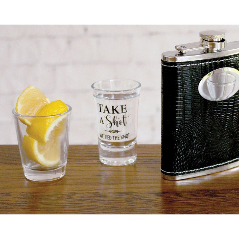 Lillian Rose TAKE A SHOT WE TIED THE KNOT Shot Glass Favors Set of 4