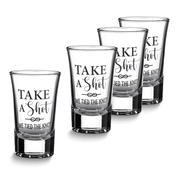 Lillian Rose TAKE A SHOT WE TIED THE KNOT Shot Glass Favors Set of 4