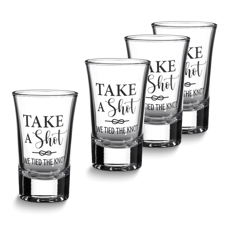 Lillian Rose TAKE A SHOT WE TIED THE KNOT Shot Glass Favors Set of 4