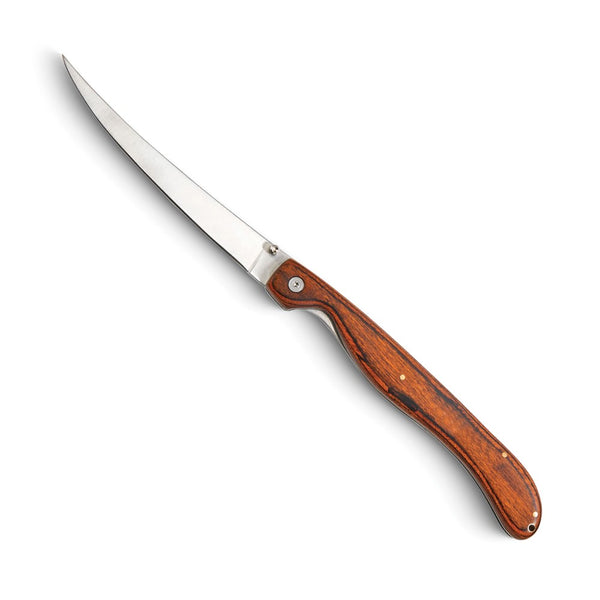 Stainless Steel Locking Blade with Birchwood Handle Fillet Knife with Nylon Storage Pouch