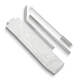Set of Two Stainless Steel Straws with Cleaning Brush and Water Resistant Pouch