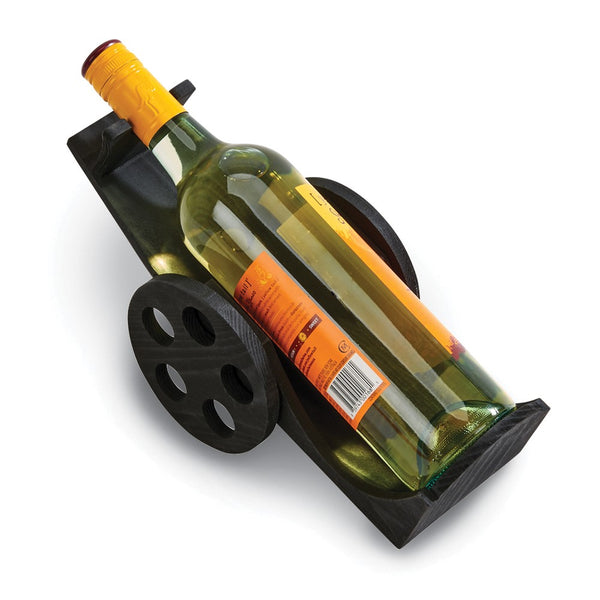Black Pine Wood Wine Bottle Cart