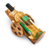 Light Pine Wood Wine Bottle Cart