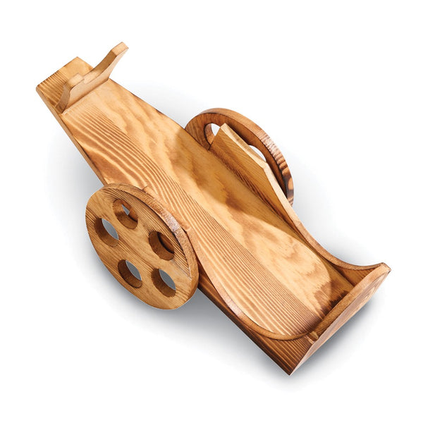 Light Pine Wood Wine Bottle Cart