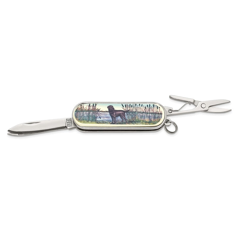 Barlow Designs Color Labrador Dog In Reeds Multifunction Pocket Knife