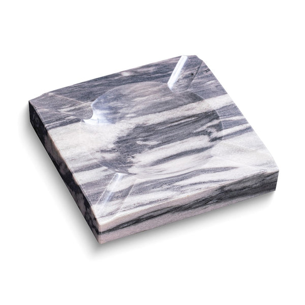 Handcrafted Carrera Grey Marble Square Cigar Ashtray