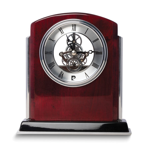 Chelsea Lacquered Mahogany Wood with Stainless Steel Skeleton Movement Clock