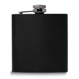 Stainless Steel Matte Black Finish 6 ounce Captive Cap Flask