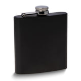 Stainless Steel Matte Black Finish 6 ounce Captive Cap Flask