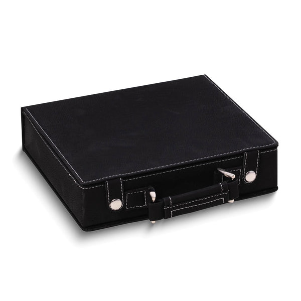 Black Leatherette Case 100 Clay Composite Chips/2 Card Decks/5 Dice Poker Set