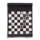 Navy Suede Roll Up 12.5 Travel Chess Set