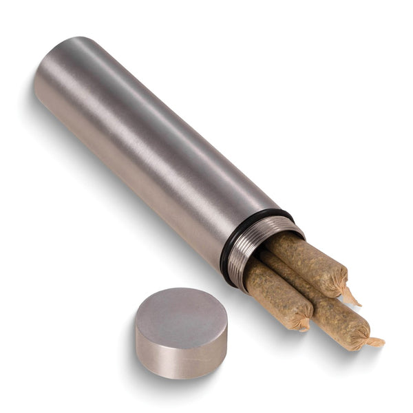 Silver-tone Stainless Steel Odor-Resistant Doobie TubeT Quattro